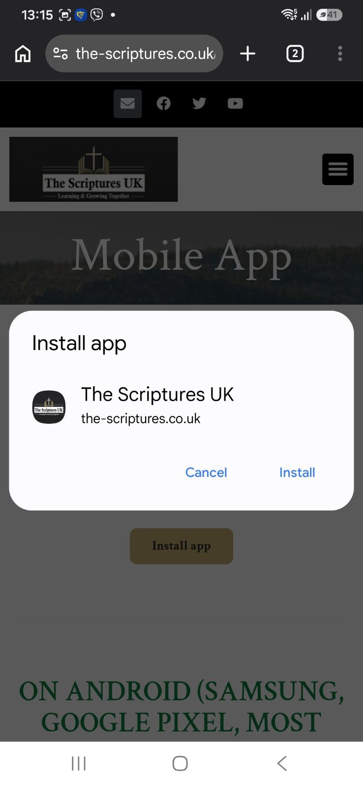 Installing The Scriptures UK on Android